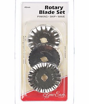 Sew Easy Rotary Blade Set: Pinking, Skip and Wave