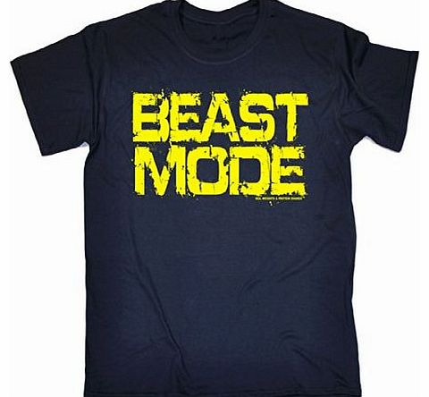 Sex Weights Protein Shakes BEAST MODE (S - OXFORD NAVY) NEW PREMIUM LOOSE FIT BAGGY T-SHIRT - slogan funny clothing joke novelt