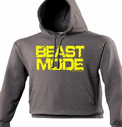 BEAST MODE (XL - CHARCOAL) NEW PREMIUM HOODIE - slogan funny clothing joke novelty vintage retro top mens ladies girl boy sweatshirt men women hoody hoodies fashion urban cool geek shirt geek gym sex 