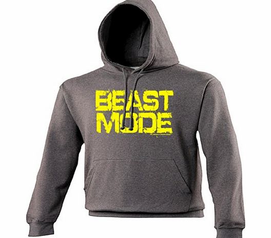 BEAST MODE (XXL - CHARCOAL) NEW PREMIUM HOODIE - slogan funny clothing joke novelty vintage retro top mens ladies girl boy sweatshirt men women hoody hoodies fashion urban cool geek shirt geek gym sex