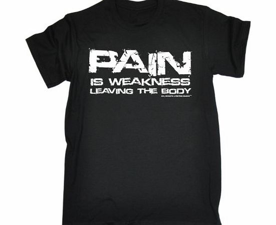 PAIN WEAKNESS (M - BLACK) NEW PREMIUM LOOSE FIT T-SHIRT - slogan funny clothing joke novelty vintage retro t shirt top mens ladies womens girl boy men women tshirt tees tee t-shirts shirts fashion urb