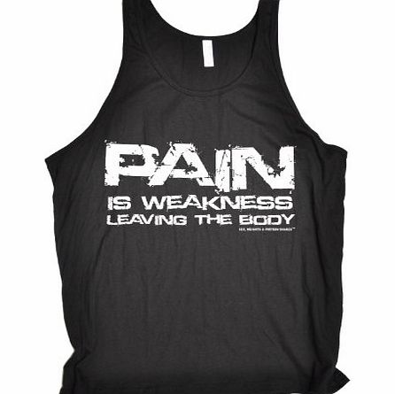 PAIN WEAKNESS (M - BLACK) NEW PREMIUM TANK VEST TOP (BE104) - Slogan Funny Clothing Joke Novelty Vintage retro top Mens Ladies Womens Girl Boy Men Women tshirt Tees Tee muscle shirts Fashion Urban Coo