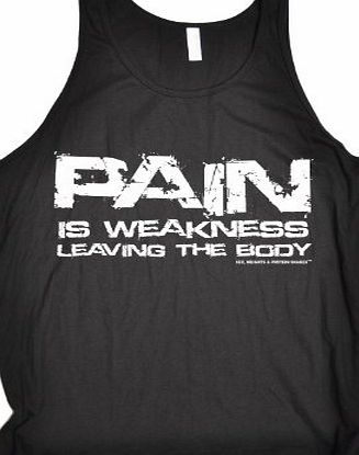 PAIN WEAKNESS (XXL - BLACK) NEW PREMIUM TANK VEST TOP (BE104) - Slogan Funny Clothing Joke Novelty Vintage retro top Mens Ladies Womens Girl Boy Men Women tshirt Tees Tee muscle shirts Fashion Urban C