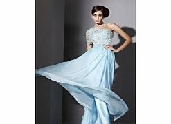 Sexy One Shoulder Sleeveless Chiffon Evening