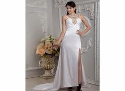 Sexy Unique Stretch satin Wedding Dresses Ivory