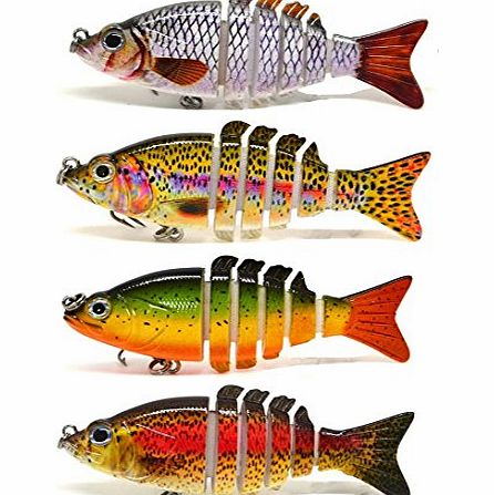 Sfenix Fishing Lures 2inch(5cm)/2g Jointed Sinking Swimbaits Crankbaits, Life-like Swimming Action for Pike Zander Perch Bass, Type J