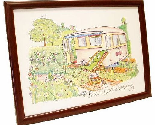 Sg Garden Bean Novelty Cushion TV Lap Tray. `` Bean Caravanning ``