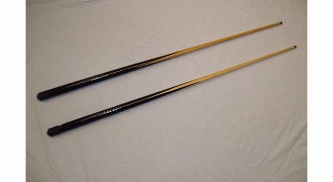 A PAIR OF 48`` POOL CUES + SPARE TIPS **