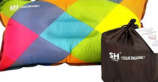SH Online YOUR Pillow! by SHO - Ultimate Self Inflating Travel, Camping amp; Festival Pillow - Lifetime Guarantee