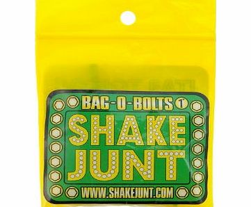 SHAKE JUNT  Bag O Bolts Green/Yellow Skateboard Hardware Set - 1`` (Allen)