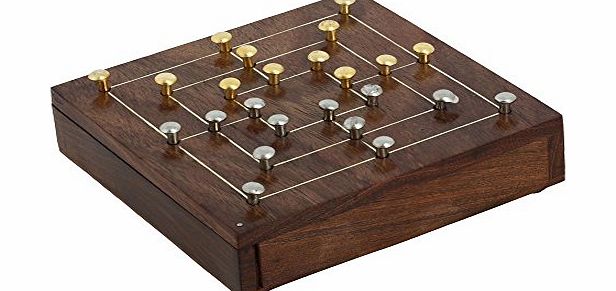 ShalinIndia Wooden Nine Mens Morris Board Game for Adults and Teens,Size: 11.34 X 11.34 CM