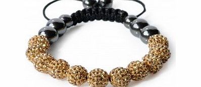 Shamballa Celebrity choice  Gold Shambala Crystal Diamante Clay Ball Bracelet