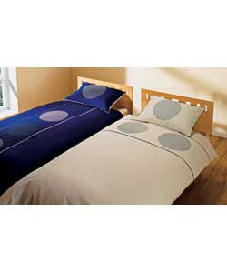 shanghai Embroidered Single Duvet Set - Navy