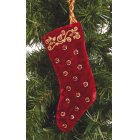 Shared Earth Beaded Stocking Red Christmas Tree Decoration
