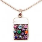 Chunky Silver Necklace with Multicoloured Stones