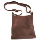 Dark Brown Leather Cross Over Shoulder Bag