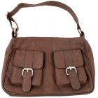 Shared Earth Dark Brown Leather Shoulder Pocket Bag