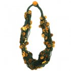 Shared Earth Dark Green Brass Sequined Necklace