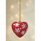 Shared Earth Red Papier Mache Heart Christmas Tree Decoration