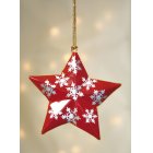 Shared Earth Red Papier Mache Star Christmas Tree Decoration