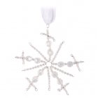 Silver Wire Beaded Christmas Tree Decoration