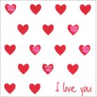 Shared Earth Valentines Card - I Love You Red Hearts Pink