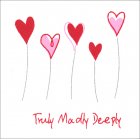 Shared Earth Valentines Card - Truly Madly Deeply Heart Flowers