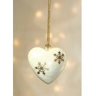 Shared Earth White Papier Mache Heart Christmas Tree Decoration