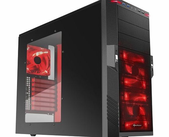 Sharkoon T9 ATX Midi Tower Case - Red