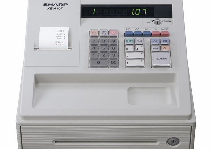 Sharp Compact Cash Register White XE-A107-WH