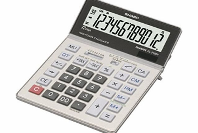 Sharp EL-2128V 12-Digit Desktop Calculator with Tax and Date Functions