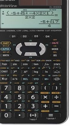 Sharp EL-W506 X-SL Scientific Calculator WriteView Display Metallic Silver 556 Functions TWIN-Power for Grammar/Secondary School