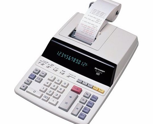 Sharp EL1197PIII Two-Color Printing Desktop Calculator, 12-Digit Fluorescent,Black/Red