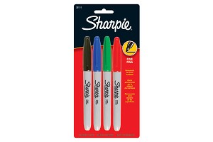 Sharpie Fine Permanent Marker (4 Colour Pack)