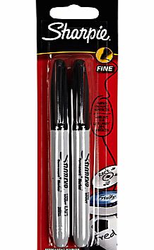 Sharpie Permanent Marker, Black, Pack of 2