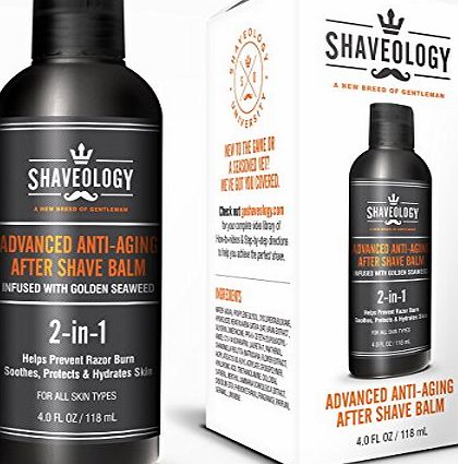 Shaveology Advanced 2-In-1 Anti-Aging After Shave Balm Infused With Golden Seaweed - 4Oz Bottle - Hydrates And Protects Skin All Day Long