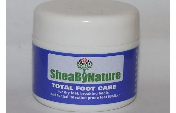 SheaByNature Shea Butter Skincare Healing and Moisturising Natural Shea Butter Foot Care Cream (60ml) for Very Dry Feet, Cracking Heels, Fungal Infections, Athletes Foot, Odours, from SheaByNature