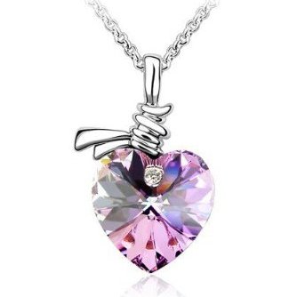 Mystic Topaz Crystal Heart Necklace Pendant