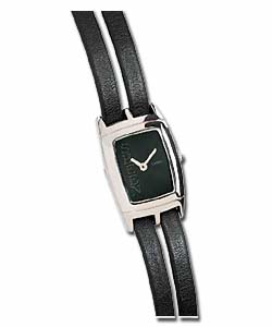 Ladies Quartz Analogue Black Double Strap Watch