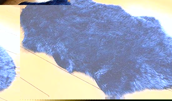 Sheepskin Navy Blue Faux Fur Sheepskin Style Rug (70cm x 140cm)