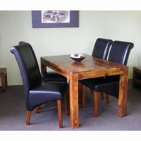 Dining Table & Faux Leather Chairs