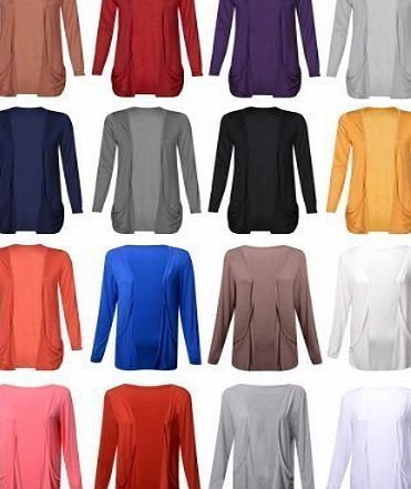 SheLikes NEW LADIES BOYFRIEND LONG SLEEVE POCKET WOMENS TOP LOOK CARDIGAN SIZE 8 10 12 14 (S/M ( UK 8/10), Black)