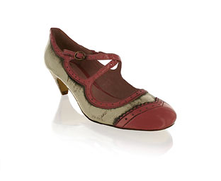 Shellys Delightful Cross Strap Court Shoe