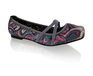 Shellys Funky Square Toe Ballerina Shoe