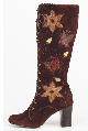 SHELLYS snake flower detail lace-up boots
