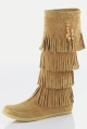 womens fringed calf length boot