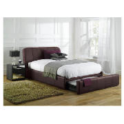 Shelton King Leather Bedstead With End Drawer,