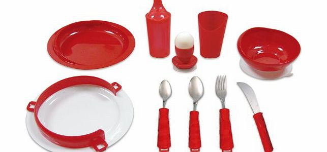 Shine International Deluxe Red Tableware Set for Alzheimers, Deentia amp; Disability