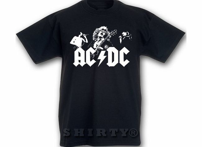 SHIRTY Kids T Shirt - ACDC Shirt 4 - heavy metal - black- Uk 4 yrs to Uk12 yrs - K001 - black, Uk 8 yrs
