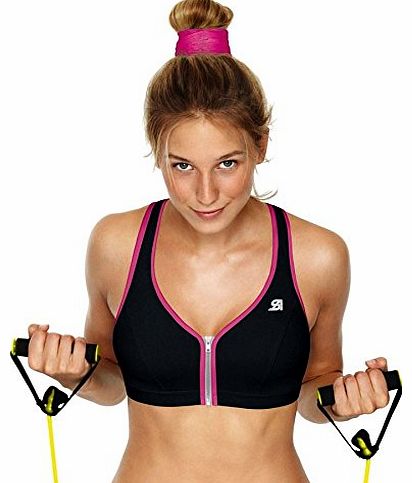 Shock Absorber Womens Active Zipped Plunge Bra - Black, Size 36D